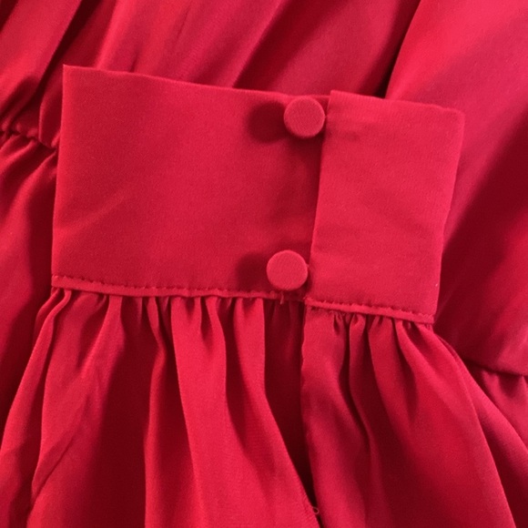 Express Women’s Red long Sleeve Tie Waist Mini Dress Size S - Picture 2 of 8